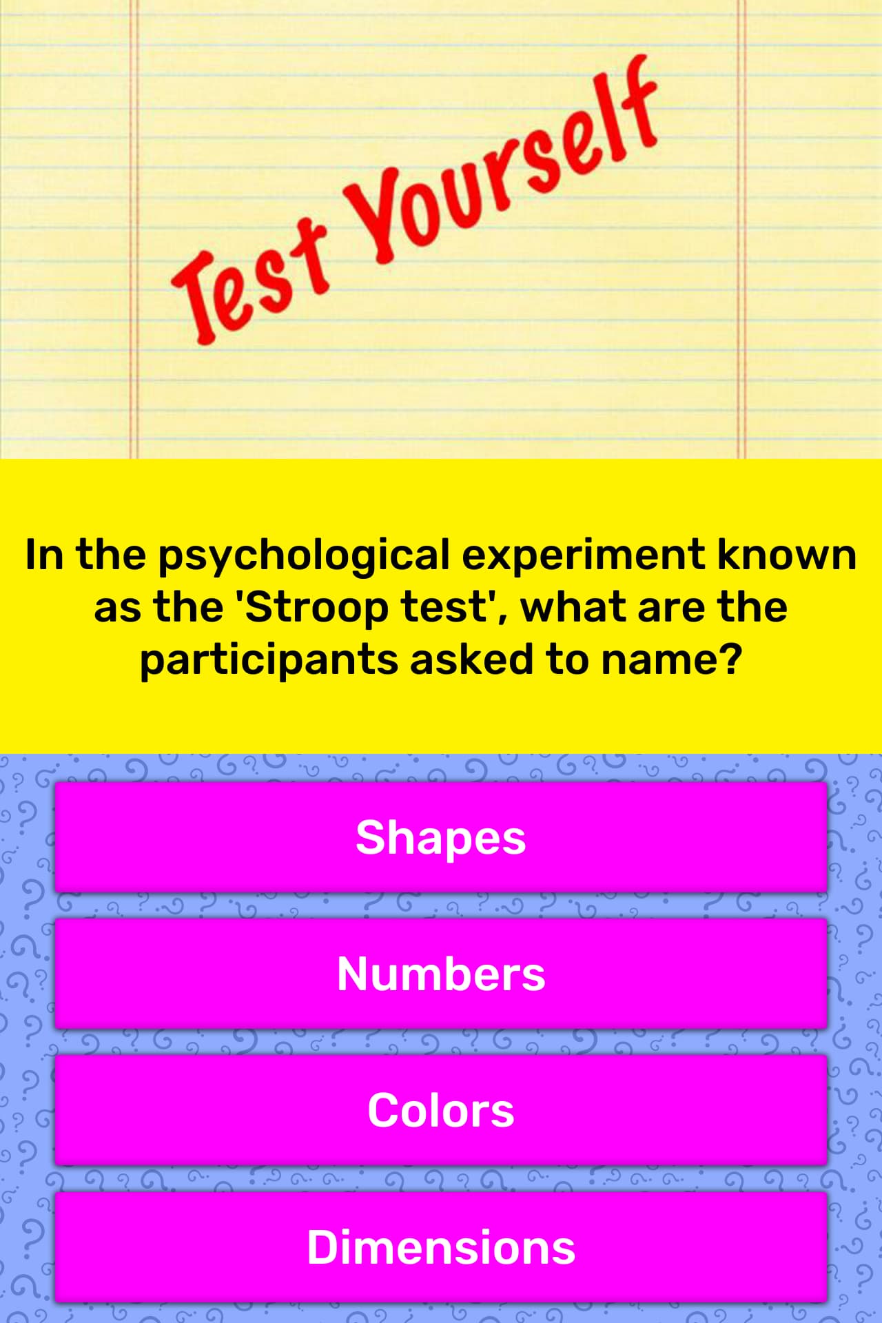 In The Psychological Experiment Trivia Answers Quizzclub