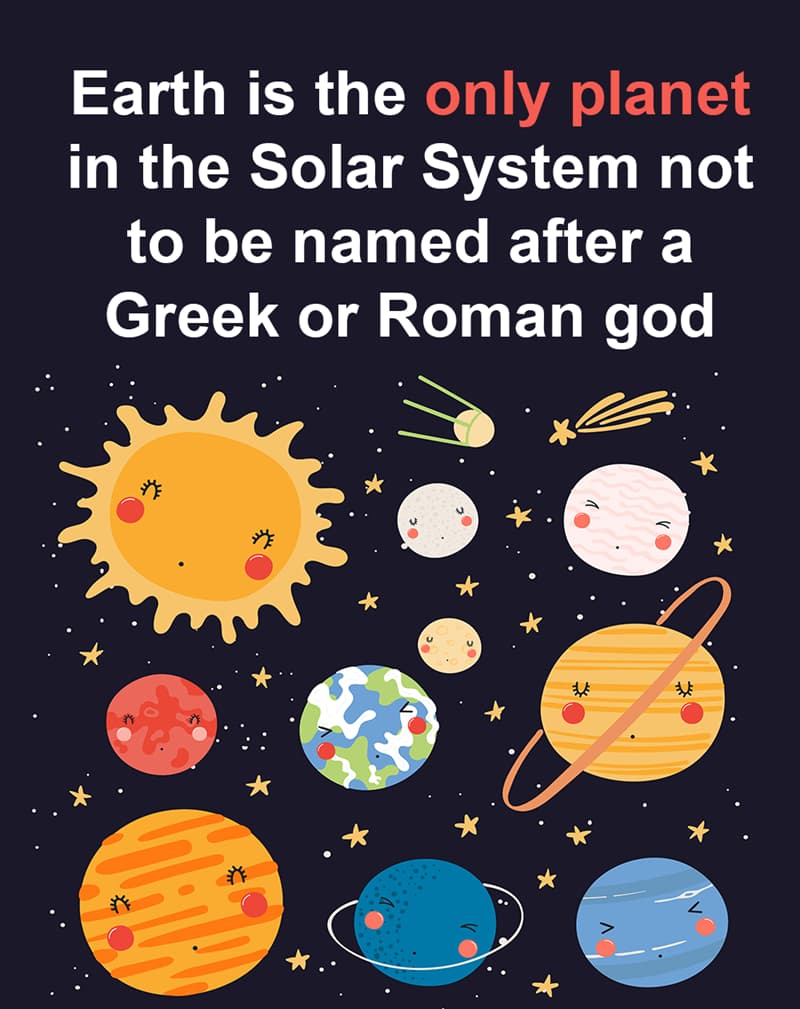 #4 Geography Story: Earth is the only planet in the Solar System not to be named after a Greek or Roman god