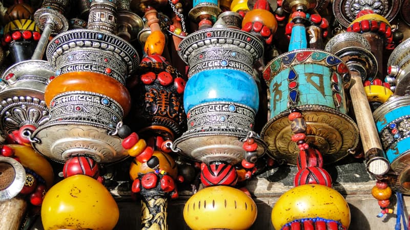 #13 Prayer wheels at the flea market Geography Story: #13 Prayer wheels at the flea market