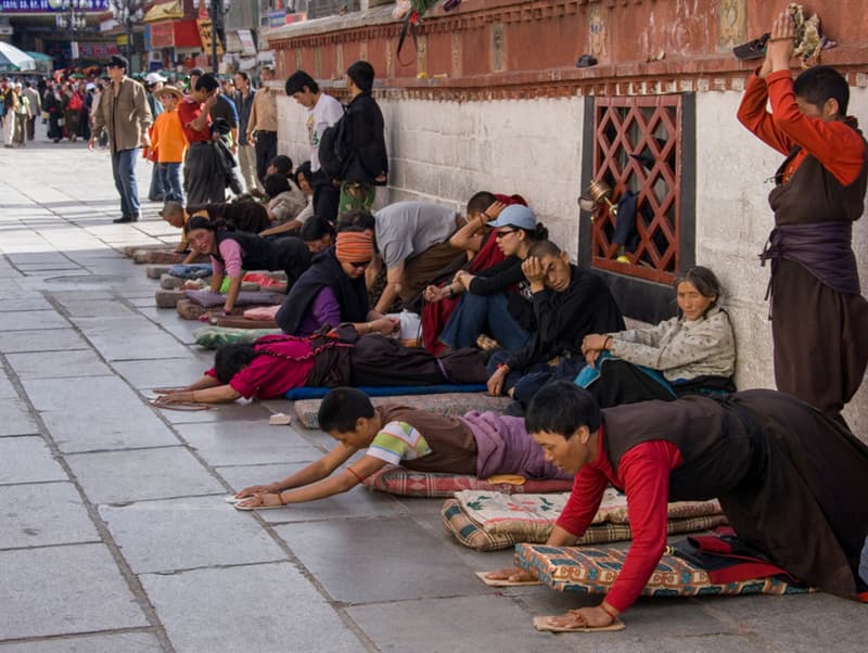 #9 Tibetan Buddhist pilgrims outside the Jokhang Temple Geography Story: #9 Tibetan Buddhist pilgrims outside the Jokhang Temple