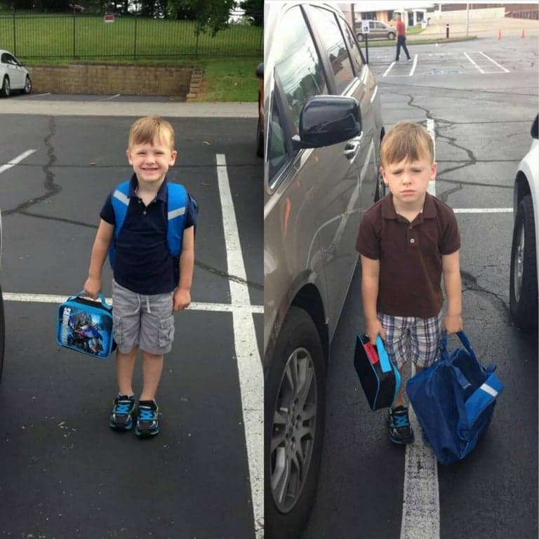 #17 First day of school vs. second day of school. We all know that feeling! Culture Story: cool comparison pictures side by side comparison photos interesting comparison topics first day of school vs second day of school
