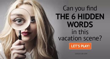 IQ Quiz Test: Can You Find The 6 Hidden Words In This Vacation Scene?