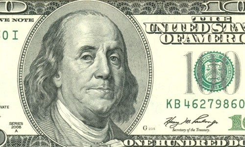 Whose face is on 100 dollar bill?