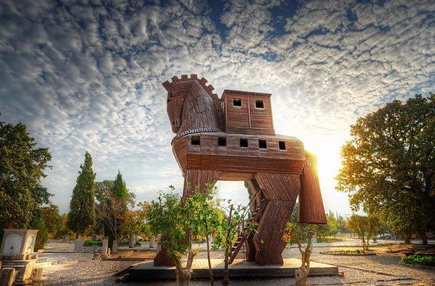 Who discovered the ruins of Troy in 1868?