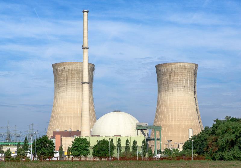 Where was the world's first industrial scale nuclear power plant constructed?