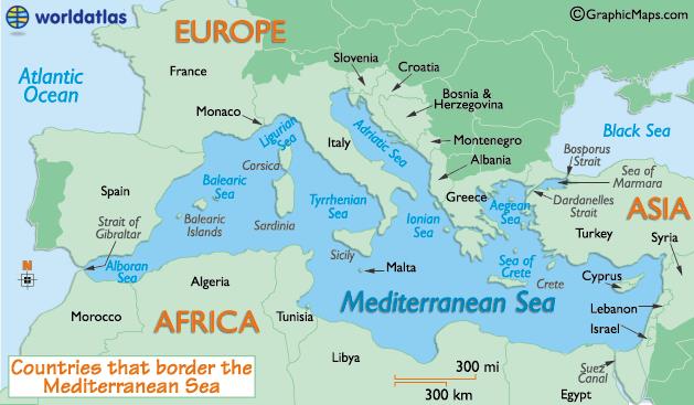 Which of these cities does NOT border a country with a coastline on the Mediterranean Sea? Which of these cities does NOT border a country with a coastline on the Mediterranean Sea?