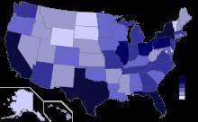 Which US state has the largest population as of 2015?