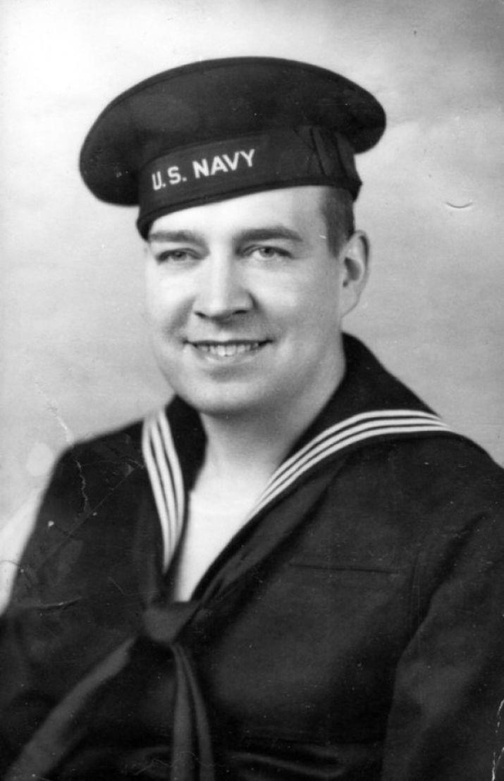 This WW2 US sailor won a purple heart. He was born in England. He was also Hitler's nephew. This WW2 US sailor won a purple heart. He was born in England. He was also Hitler's nephew.