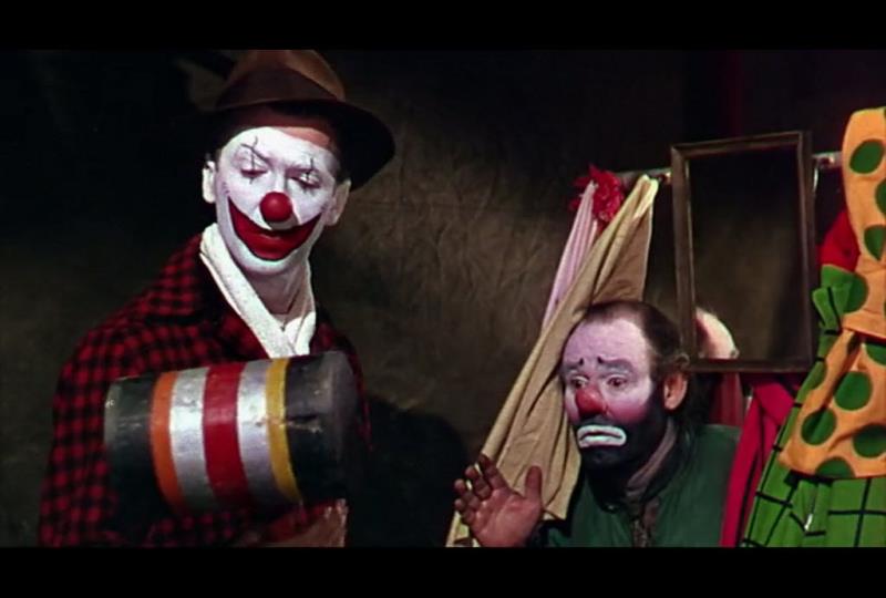 What film did Jimmy Stewart spend the entire film in clown make-up?