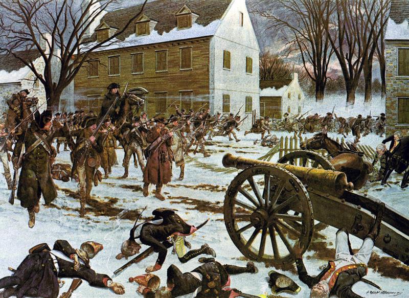 What is the name of the city where Washington fought British forces and crossed the Delaware River? What is the name of the city where Washington fought British forces and crossed the Delaware River?