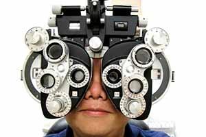 What ophthalmic testing device is used to determine an individual's eyeglass prescription? What ophthalmic testing device is used to determine an individual's eyeglass prescription?
