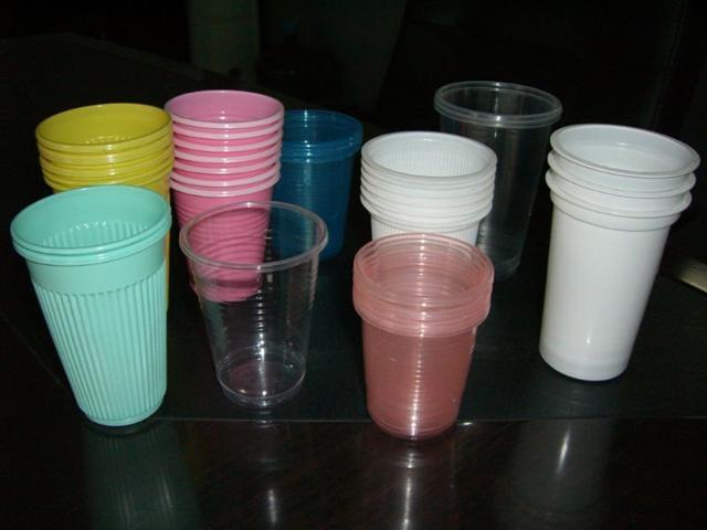 What raw material/s are most plastic cups made from?