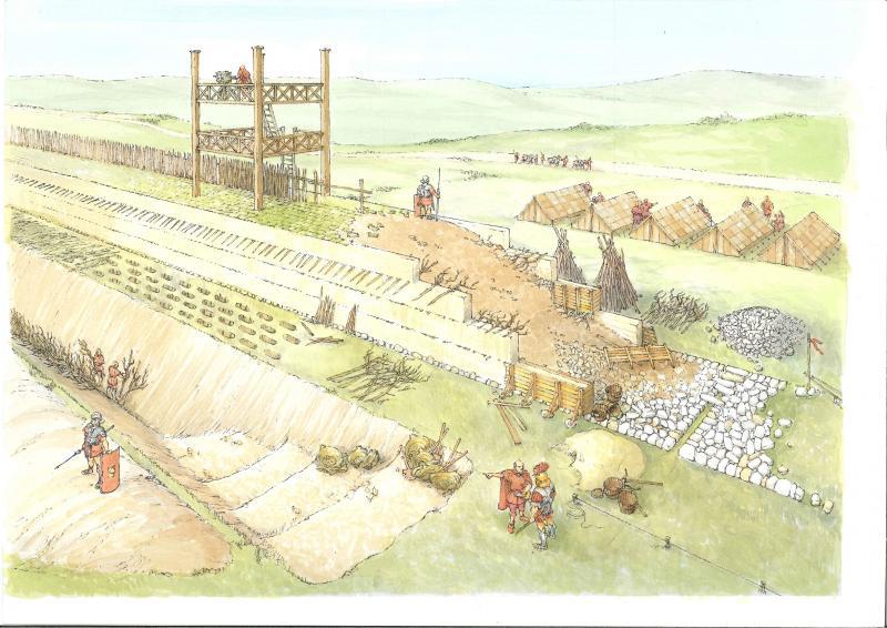 Who built the wall that goes across what is now the Central Belt of Scotland?