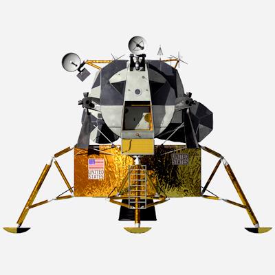 What were the first words spoken as the Apollo 11 lunar lander touched the moon?