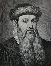 When did Johann Gutenberg invent movable type?