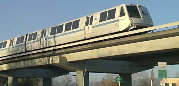 Which US city is served by the BART public transport system?