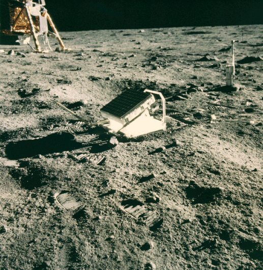 Did Neil Armstrong and Buzz Aldrin leave anything on the moon when they left besides the landing platform, a footprint and a U.S. Flag?
