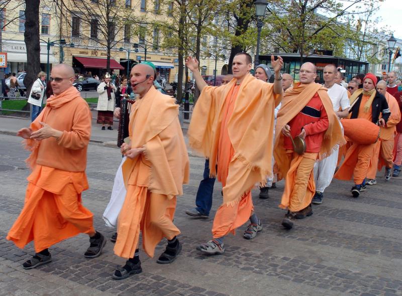 Who is the founder of the "Hare Krishna" movement in America?