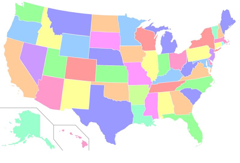 Which U.S. state has the highest fresh water-to-land ratio?