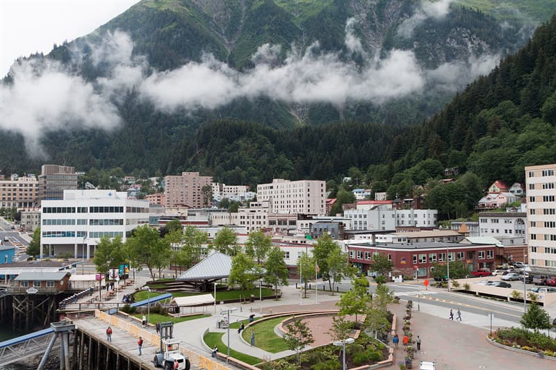 Geography Trivia Question: The municipality of Juneau, location of Alaska's state capital, covers a larger area than two other entire US states combined. Geography Trivia Question: The municipality of Juneau, location of Alaska's state capital, covers a larger area than two other entire US states combined.