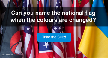 Geography Quiz Test: Can you name the national flag when the colours are changed?