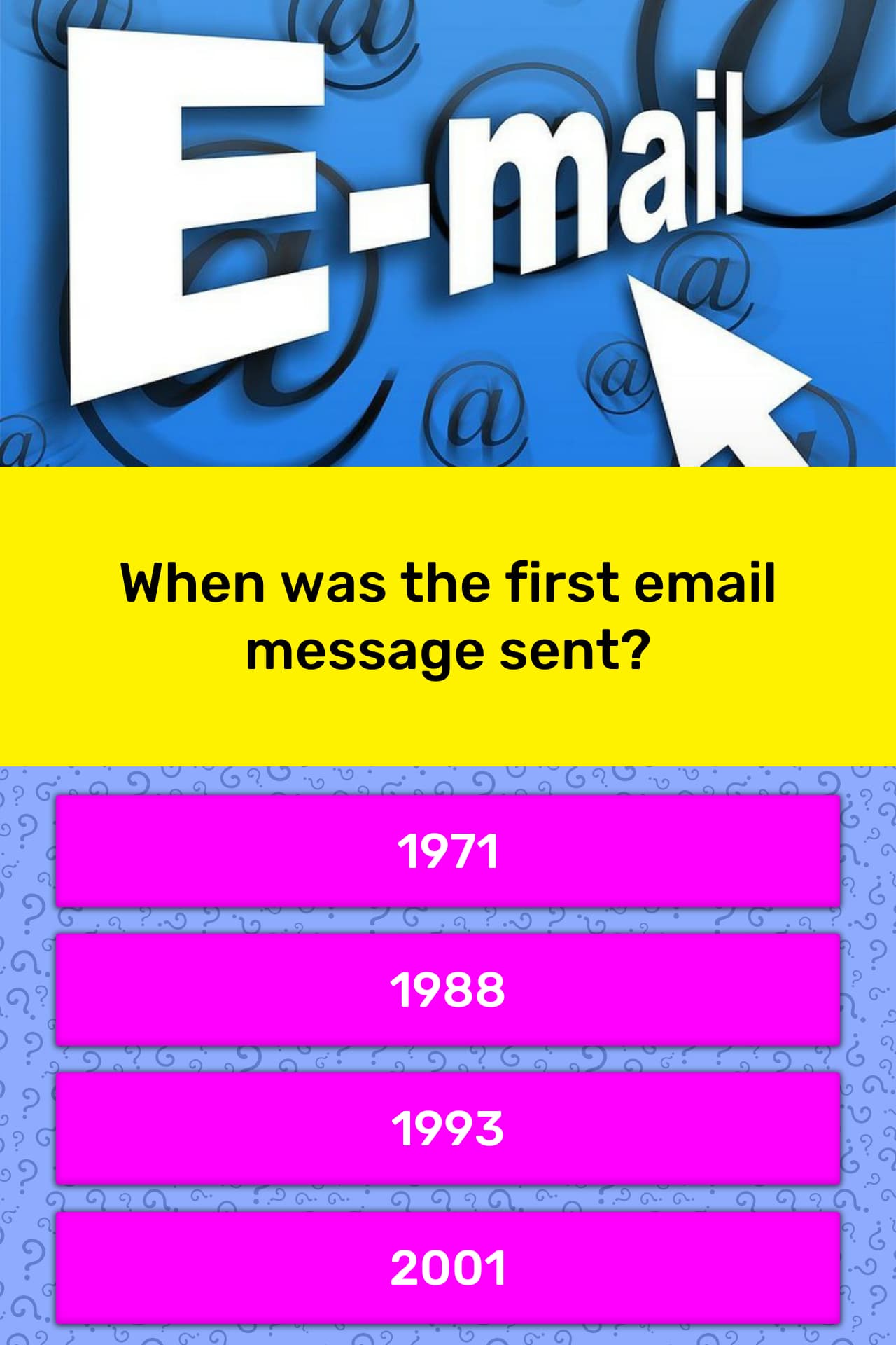 When Was The First Email Message Sent Trivia Answers QuizzClub