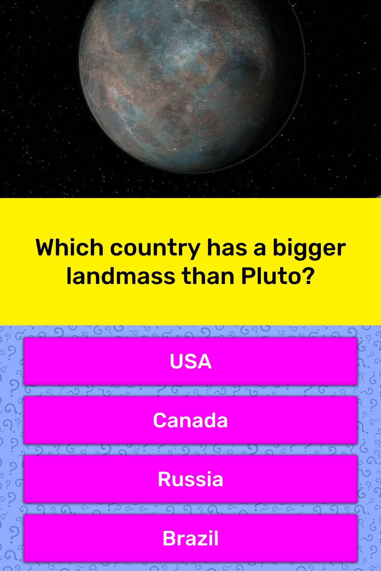 Which Country Has A Bigger Landmass Trivia Answers QuizzClub