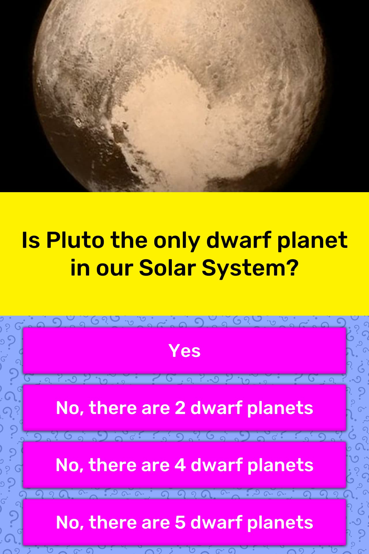 Is Pluto The Only Dwarf Planet In Trivia Answers