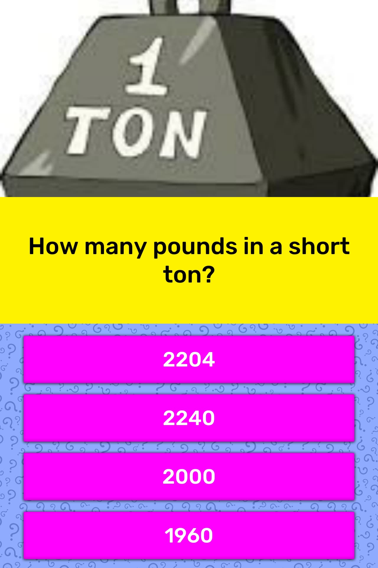 How Many Pounds In A Short Ton Trivia Questions QuizzClub