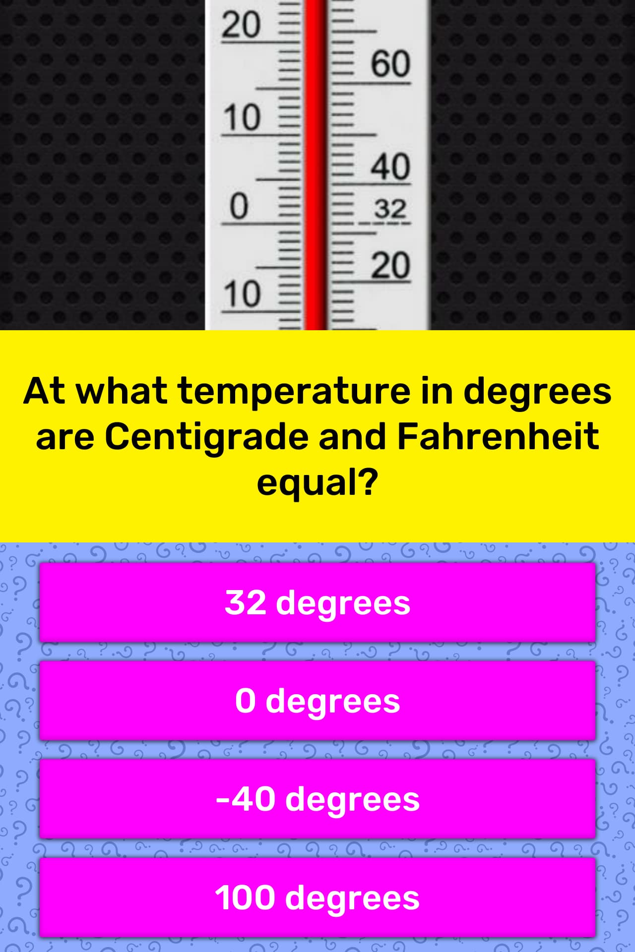 At what temperature in degrees are... | Trivia Answers ...