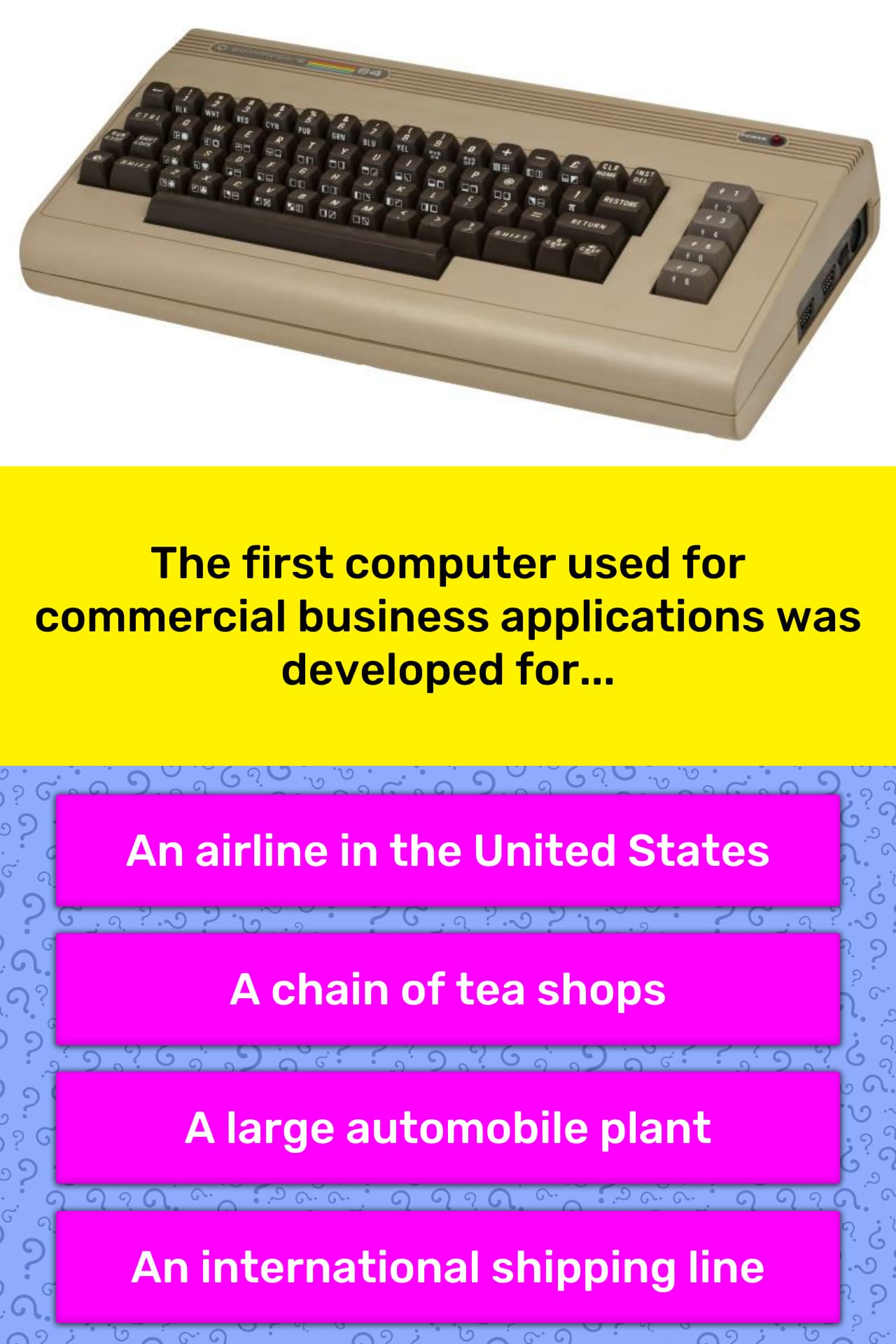 The First Computer Used For Trivia Answers QuizzClub
