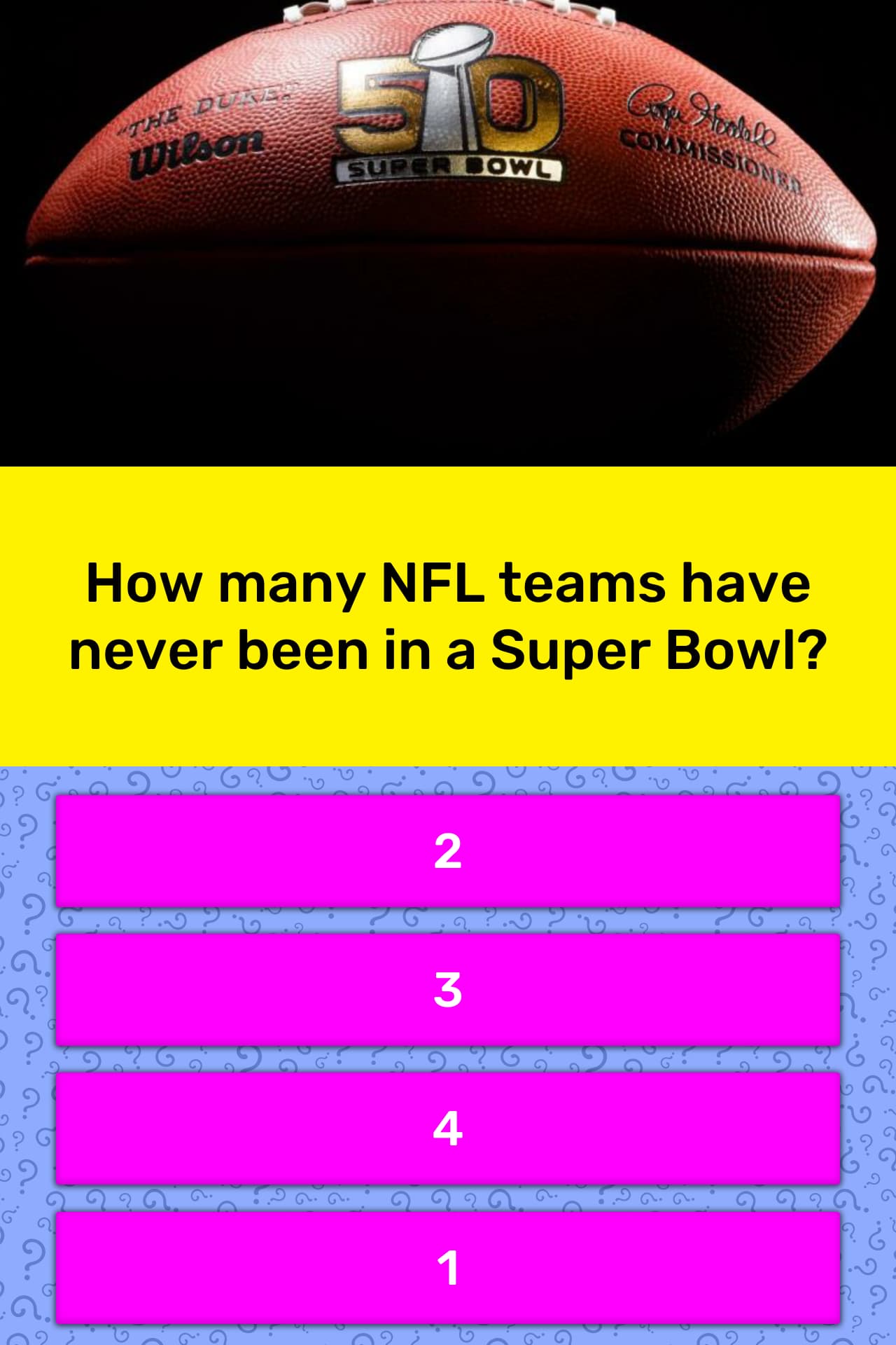 How Many Nfl Teams Have Never Been Trivia Questions