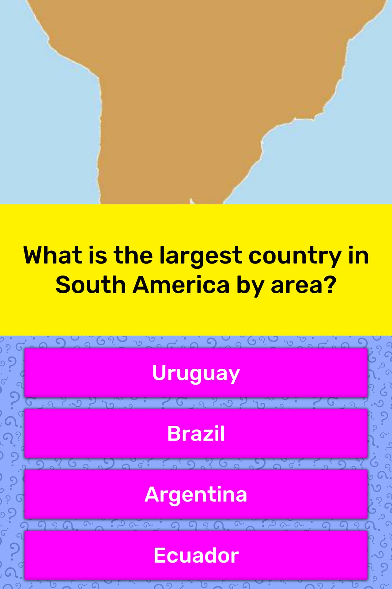 what-is-the-largest-country-in-south-trivia-answers-quizzclub