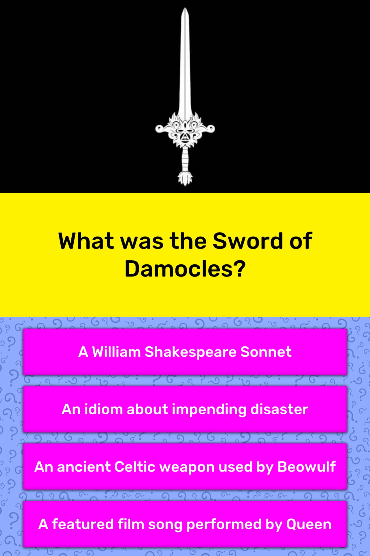 What Was The Sword Of Damocles Trivia Questions QuizzClub