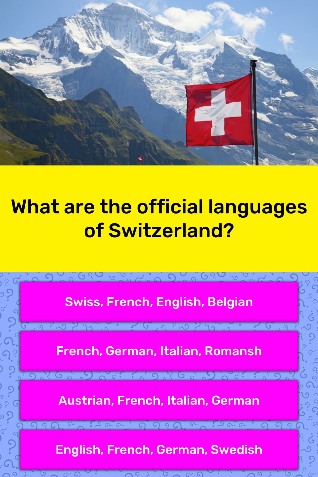 What Are The Official Languages Of Switzerland 
