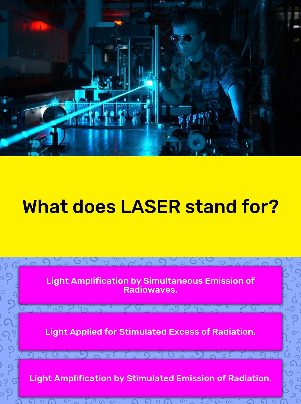 laser stands for light amplification