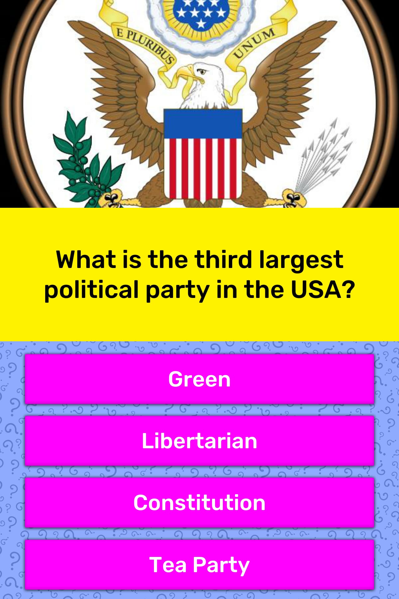 political party quiz answers