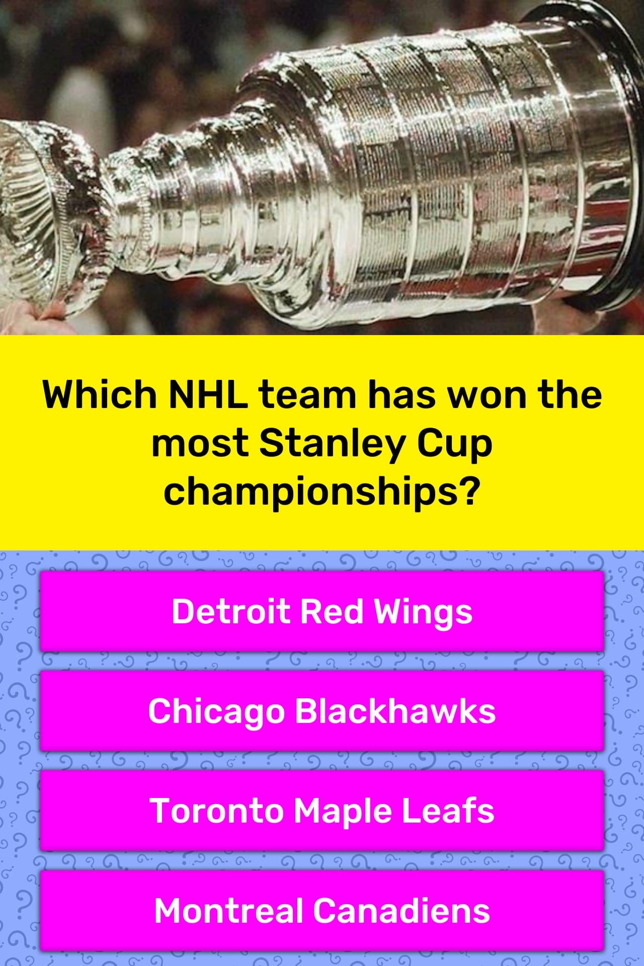 Which Nhl Team Has Won The Most Trivia Answers Quizzclub