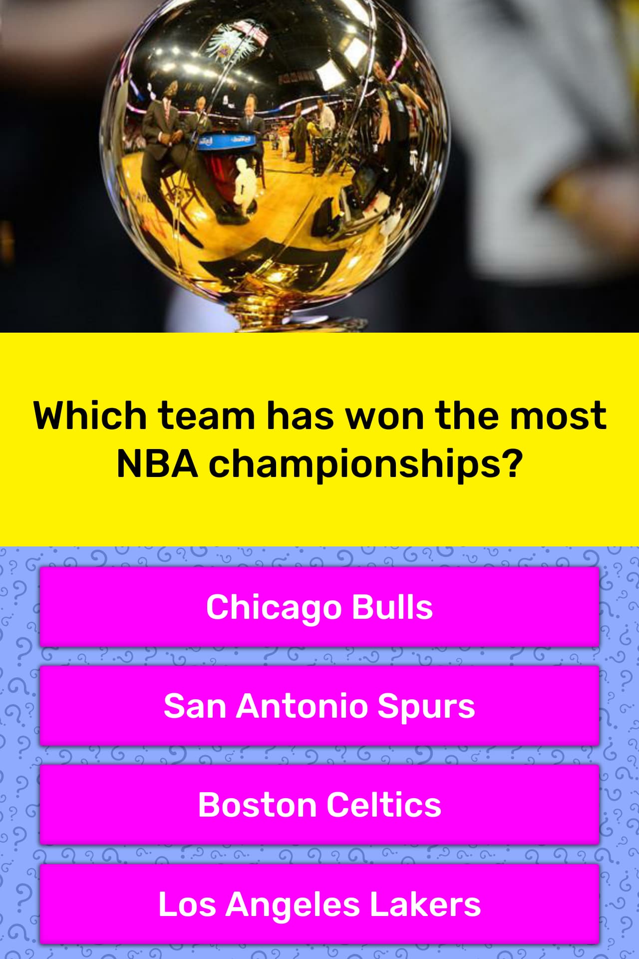 Which team has won the most NBA... | Trivia Answers | QuizzClub1280 x 1920