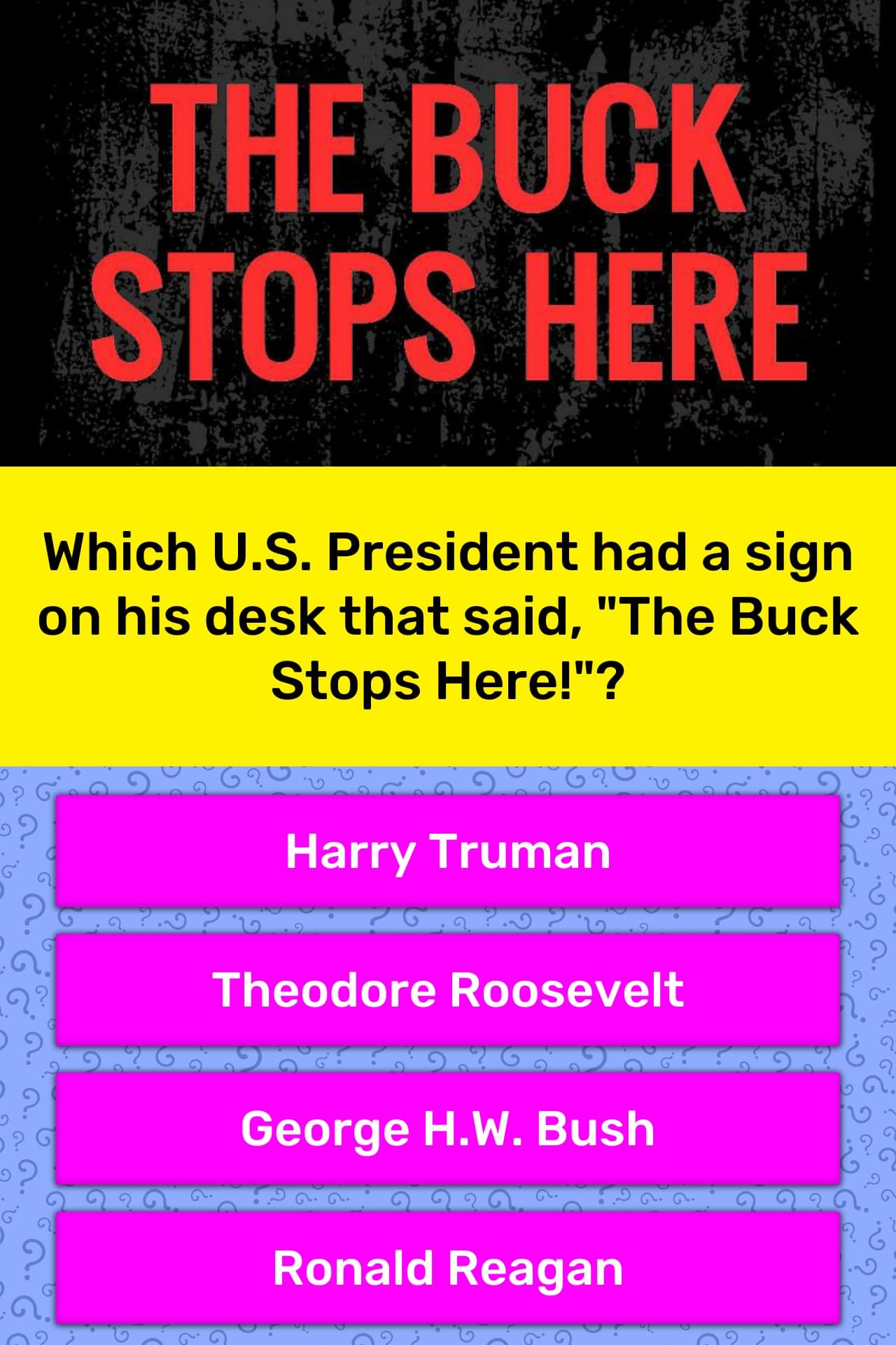 Which U S President Had A Sign On Trivia Answers Quizzclub