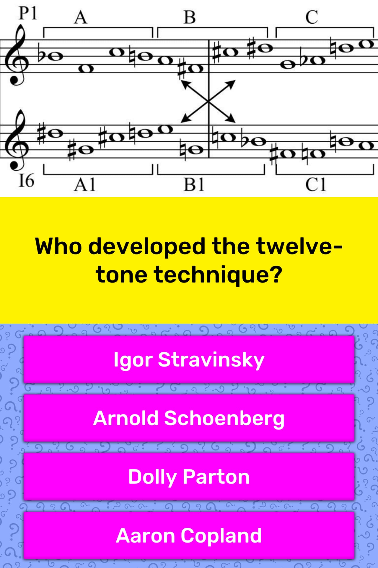 Who Developed The Twelve tone Technique Trivia Questions