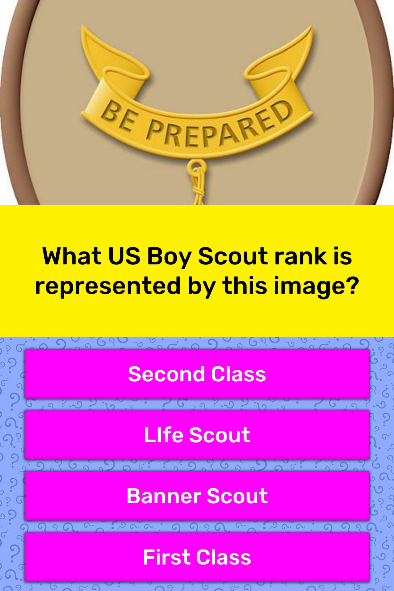 What US Boy Scout rank is... | Trivia Answers | QuizzClub