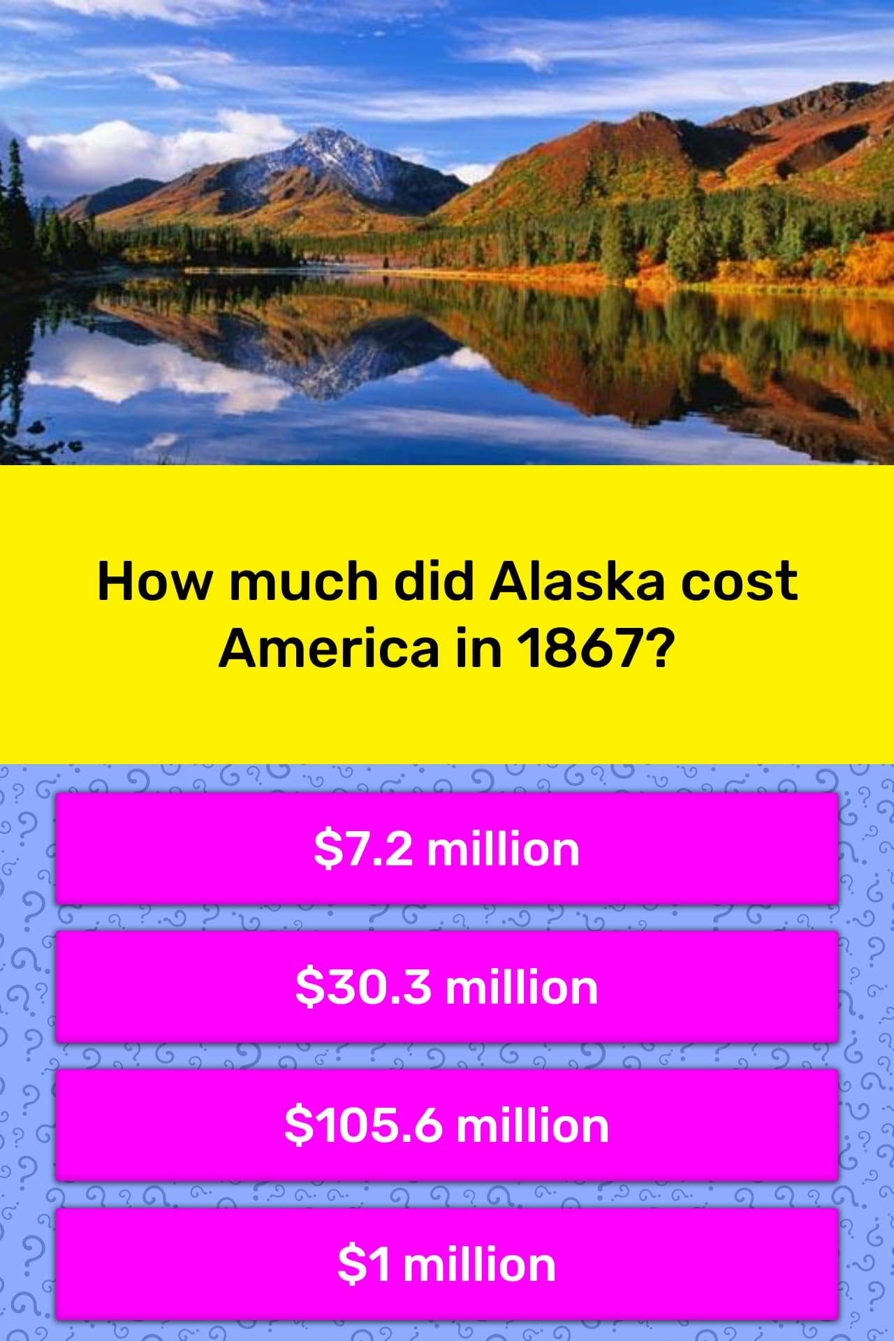 How much did Alaska cost America in... Trivia Questions