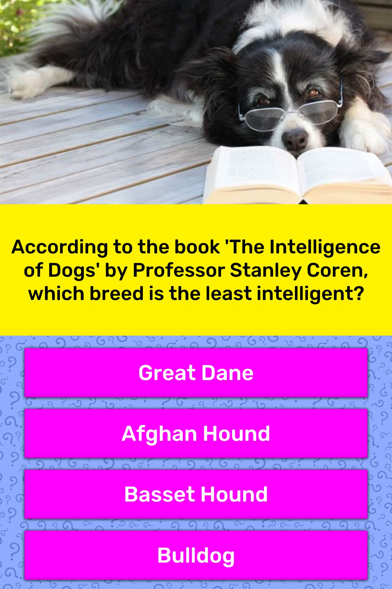 coren listing of canine intelligence
