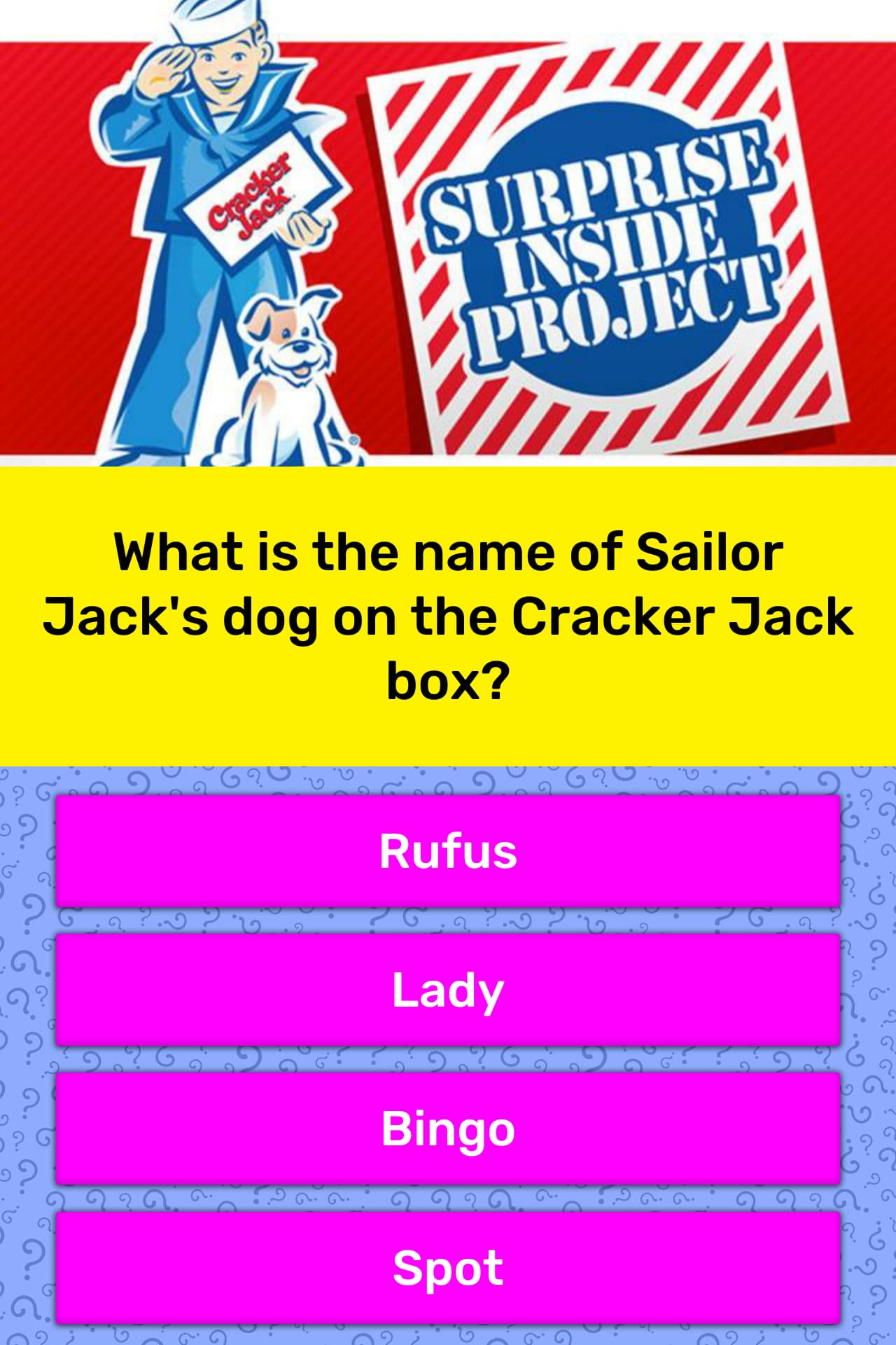 What is the name of Sailor Jack's... | Trivia Answers | QuizzClub