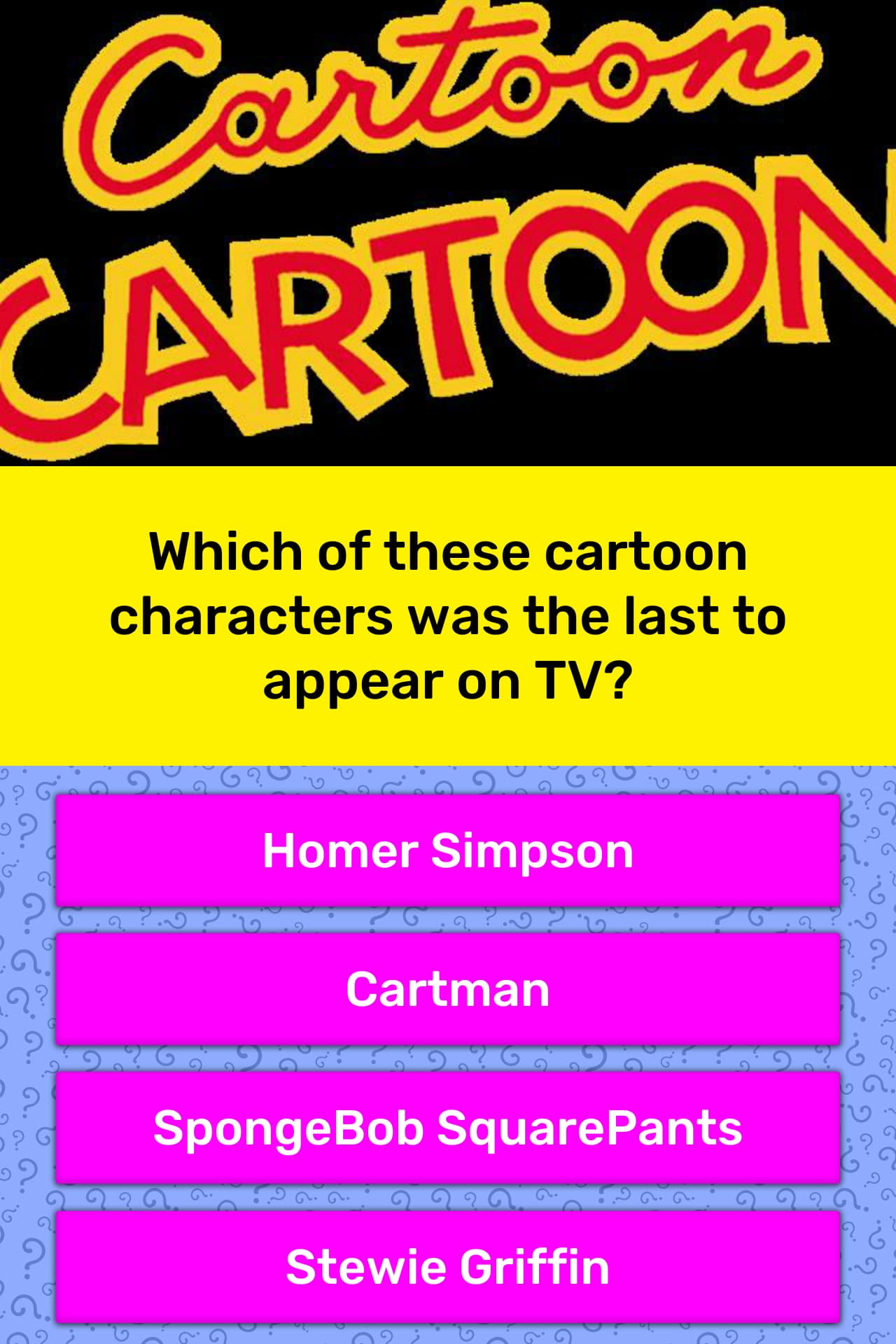 Which Of These Cartoon Characters Trivia Questions Quizzclub