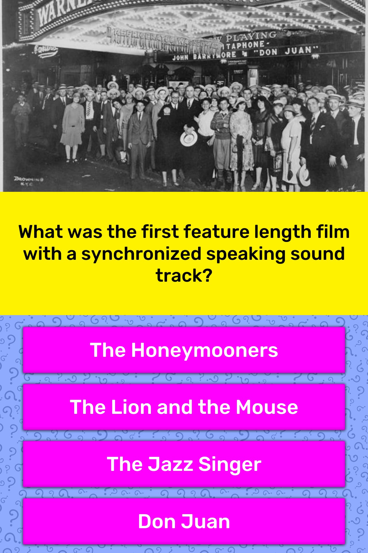 What was the first feature length... | Trivia Answers | QuizzClub