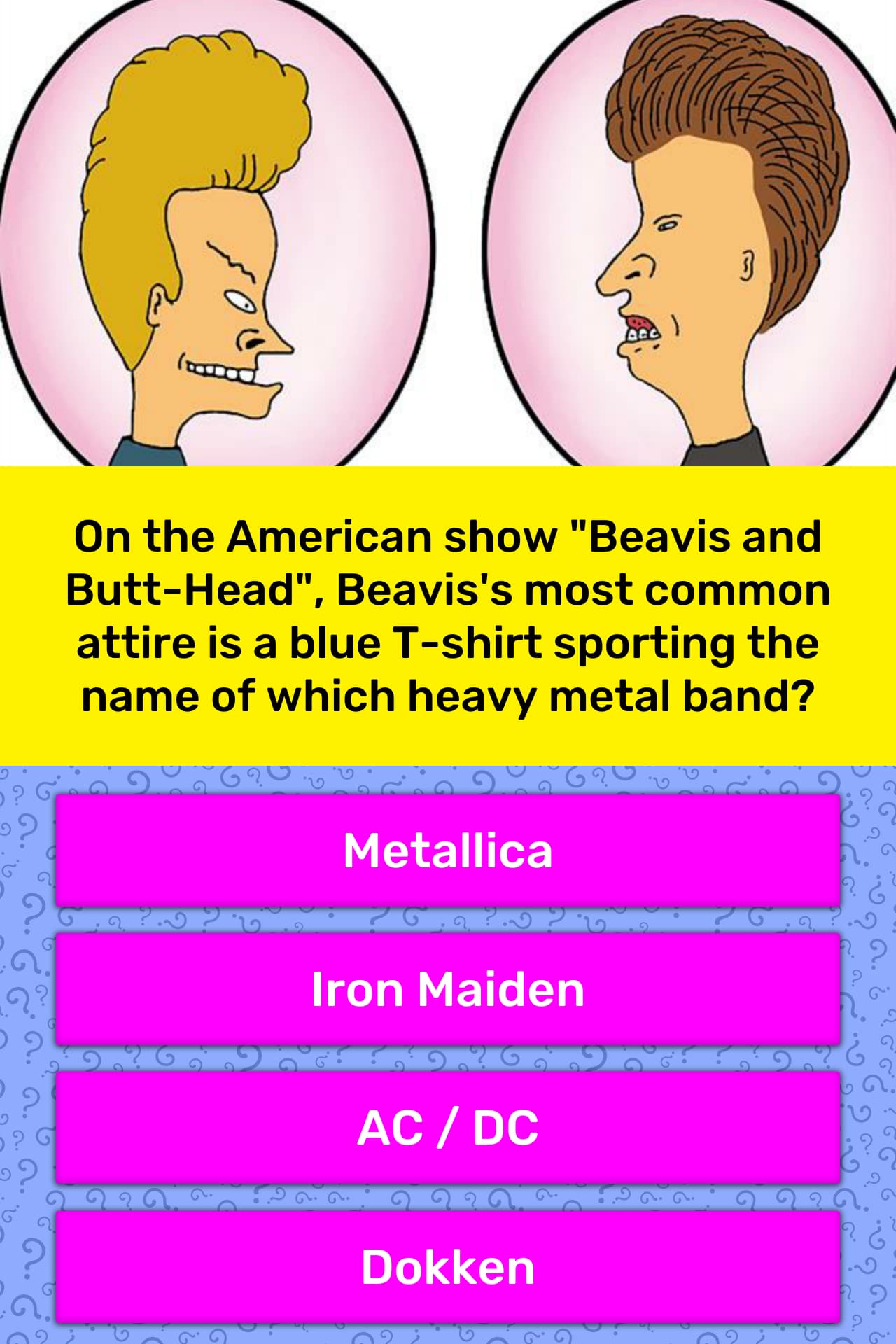 beavis metallica shirt