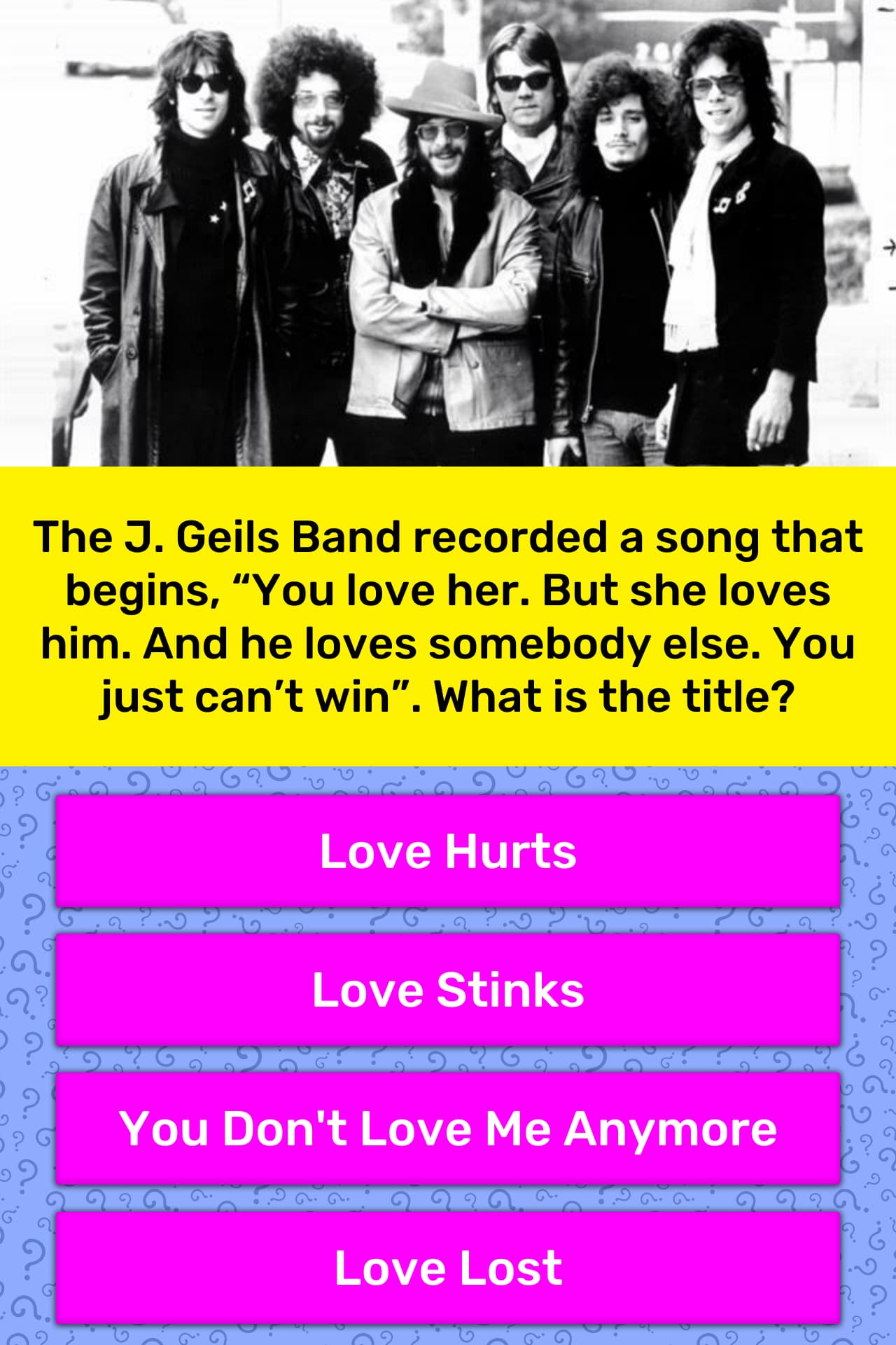 The J Geils Band Recorded A Song Trivia Answers Quizzclub