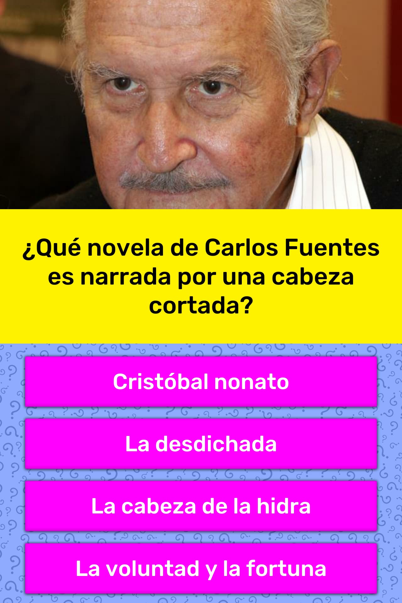 ¿Qué novela de Carlos Fuentes es... | La respuesta de Trivia